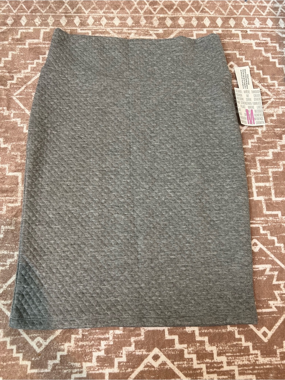 LuLaRoe Cassie Quilted Light Gray Pencil Skirt